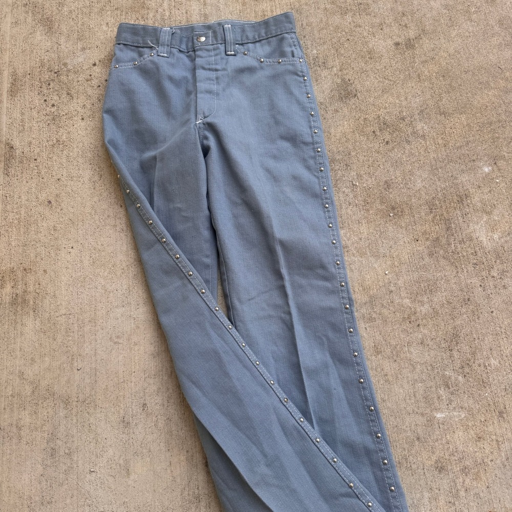 Vintage Billy the Kid 70s Studded Flared Jeans Women's Blue High Waist 25x28 USA - Picture 4 of 10